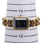 CHANEL Premiere M Quartz Watch with Black Dial and Plated Leather Strap for Women - Image 8