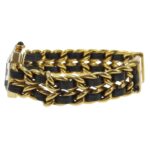 Chanel CHANEL Premiere L Watch Gold Plated x Leather Quartz Analog Display Black Dial Ladies - Image 4