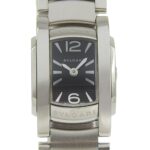 BVLGARI Assioma Watch AA26S Stainless Steel Quartz Analog Display Black Dial Women's