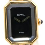 Chanel CHANEL PremiÃ¨re M Wristwatch, Gold Plated (GP), Leather Strap, Women's, Black, H0001 - Image 3