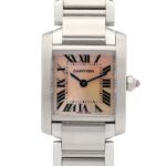 Cartier Tank FranÃ§aise SM Stainless Steel Ladies Pink/Pink Shell W51028Q3