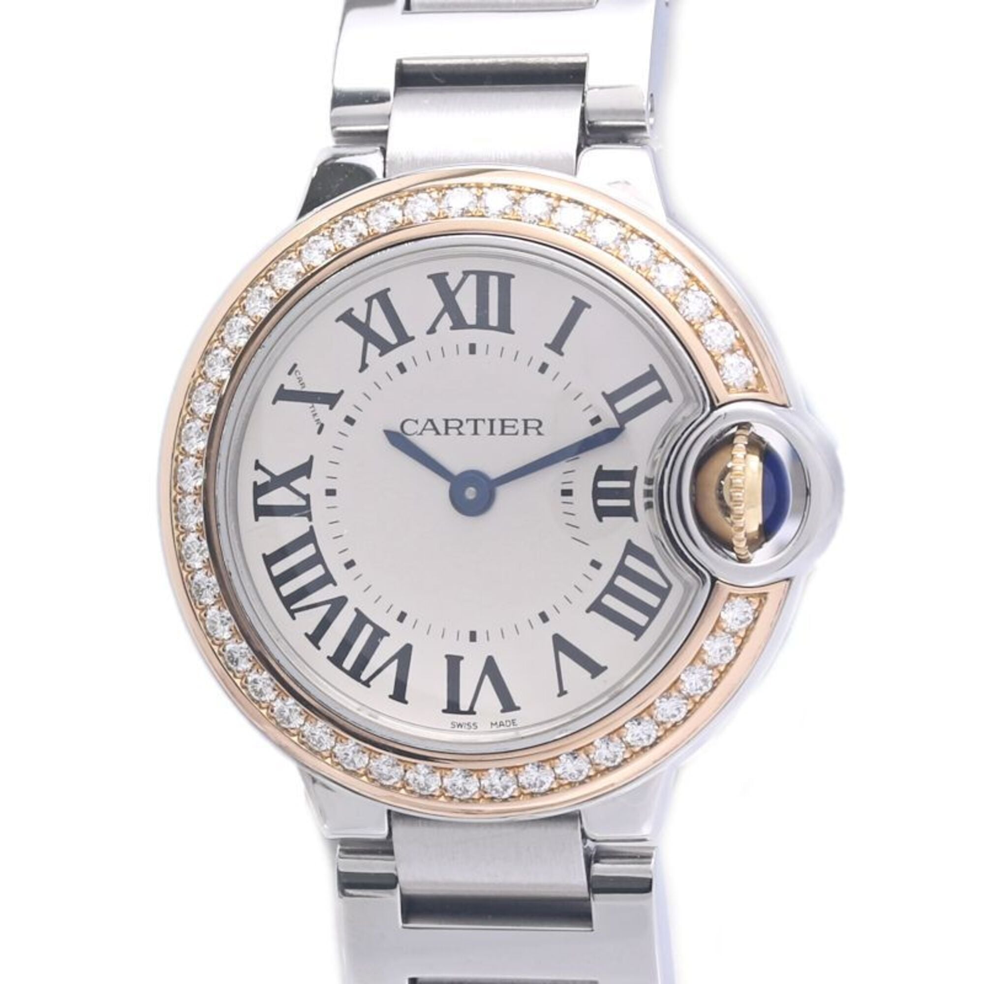 2000_adbbc992-71e0-4e41-9659-18d3f5a8e3e4.jpg CARTIER Cartier Ballon Bleu SM Bezel Diamond WE902079 Women's Watch K18PGxSS 40308 - Image 1
