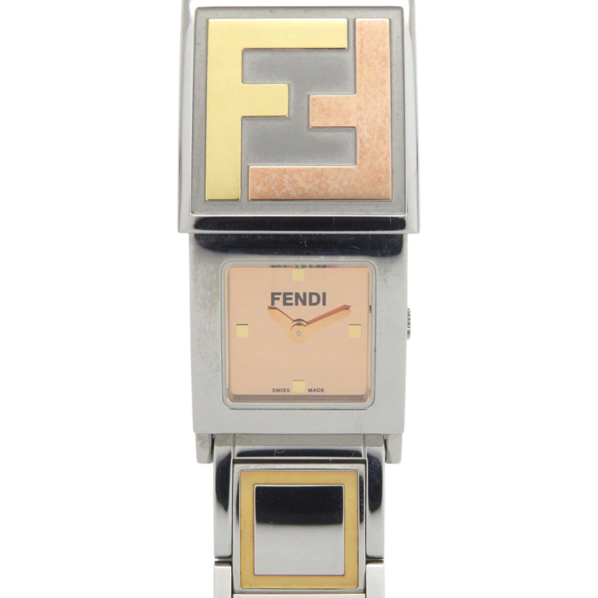 2000_adc7c545-3f2a-4253-acc0-dd77fba51241.jpg Fendi Secret 2 Time Zone 5500L Stainless Steel Gold Quartz Watch 1915 FENDI - Image 1