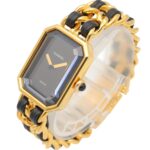 Chanel CHANEL PremiÃ¨re S Watch, Gold Plated (GP), Leather Strap, Women's, Black, H0001 - Image 2