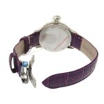 Unused Charriol Columbus 12-Piece Diamond Watch CO36QS.369.003, Stainless Steel Embossed Leather, Purple Dial, Quartz Movement, 0596 CHARRIOL - Image 4