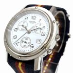 HermÃ¨s Clipper Watch, 57.4g, Stainless Steel Quartz Movement, White Dial, CL1.910, Free Shipping - Image 4