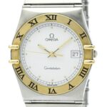 OMEGA Constellation 18K Gold Steel Quartz Mens Watch 396.1070