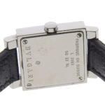 Bvlgari Quadrato SQ22SL Women's Watch, Stainless Steel with Embossed Leather, Quartz Movement, Analog Display, Black Dial - Image 6