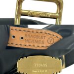 HERMES Vintage Kelly Leather Genuine GP Finish Wrist Black & Gold 82135 - Image 3