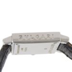 Bvlgari Quadrato SQ22SL Women's Watch, Stainless Steel with Embossed Leather, Quartz Movement, Analog Display, Black Dial - Image 7