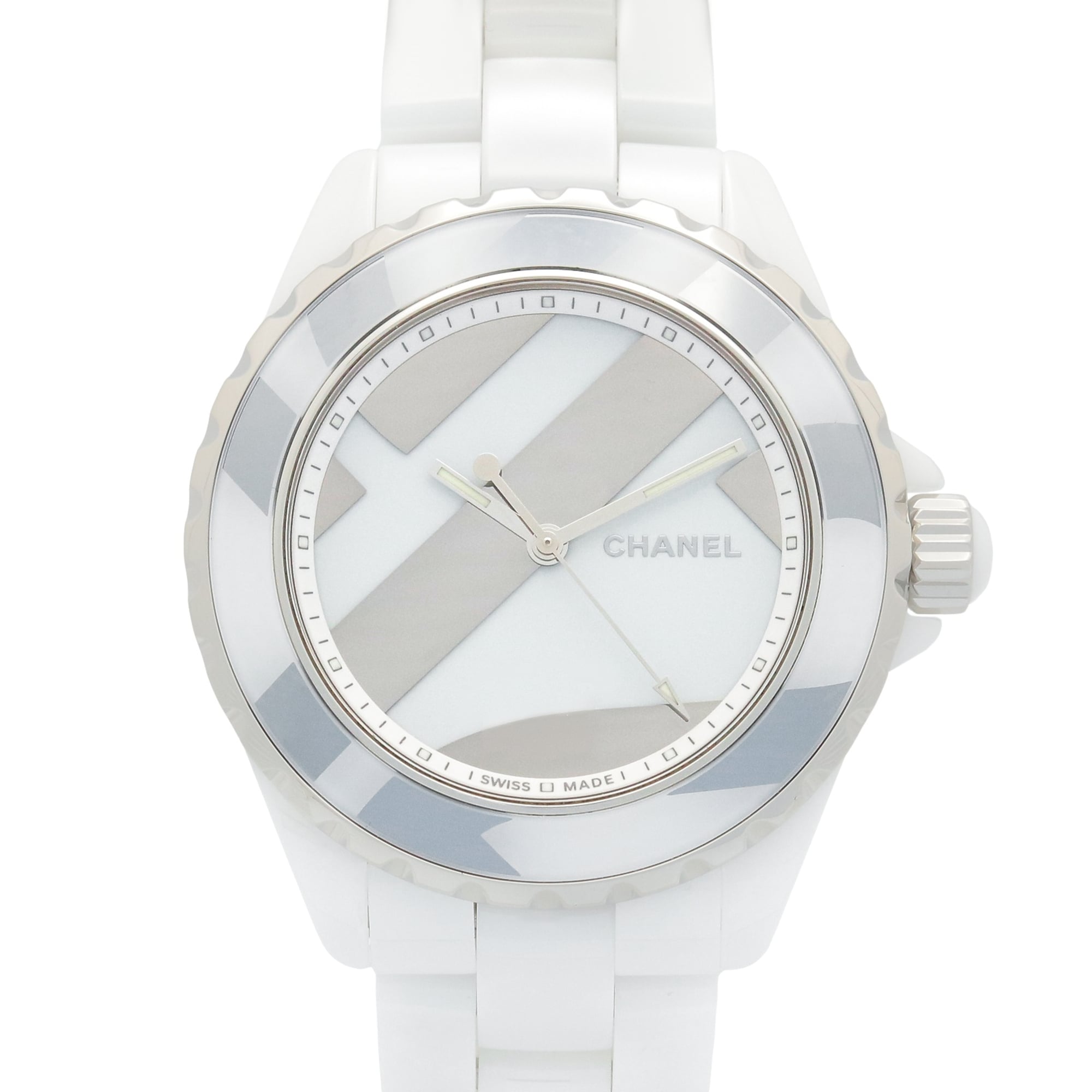 2000_b279cbd5-c0db-49c5-be15-260a97a477a9.jpg Chanel J12 Untitled Ceramic Men's Watch, White (H5582) - Image 1