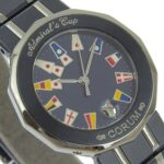 CORUM Admirals Cup Watch 39.610.30 V050 Stainless Steel x Gun Blue Swiss Made Navy Silver Quartz Analog Display Dial Ladies - Image 3