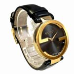 Gucci Interlocking Watch, Total Weight 41.2g, Stainless Steel, Genuine Leather Strap, Quartz Movement, Black Dial, 133.3 - Image 3