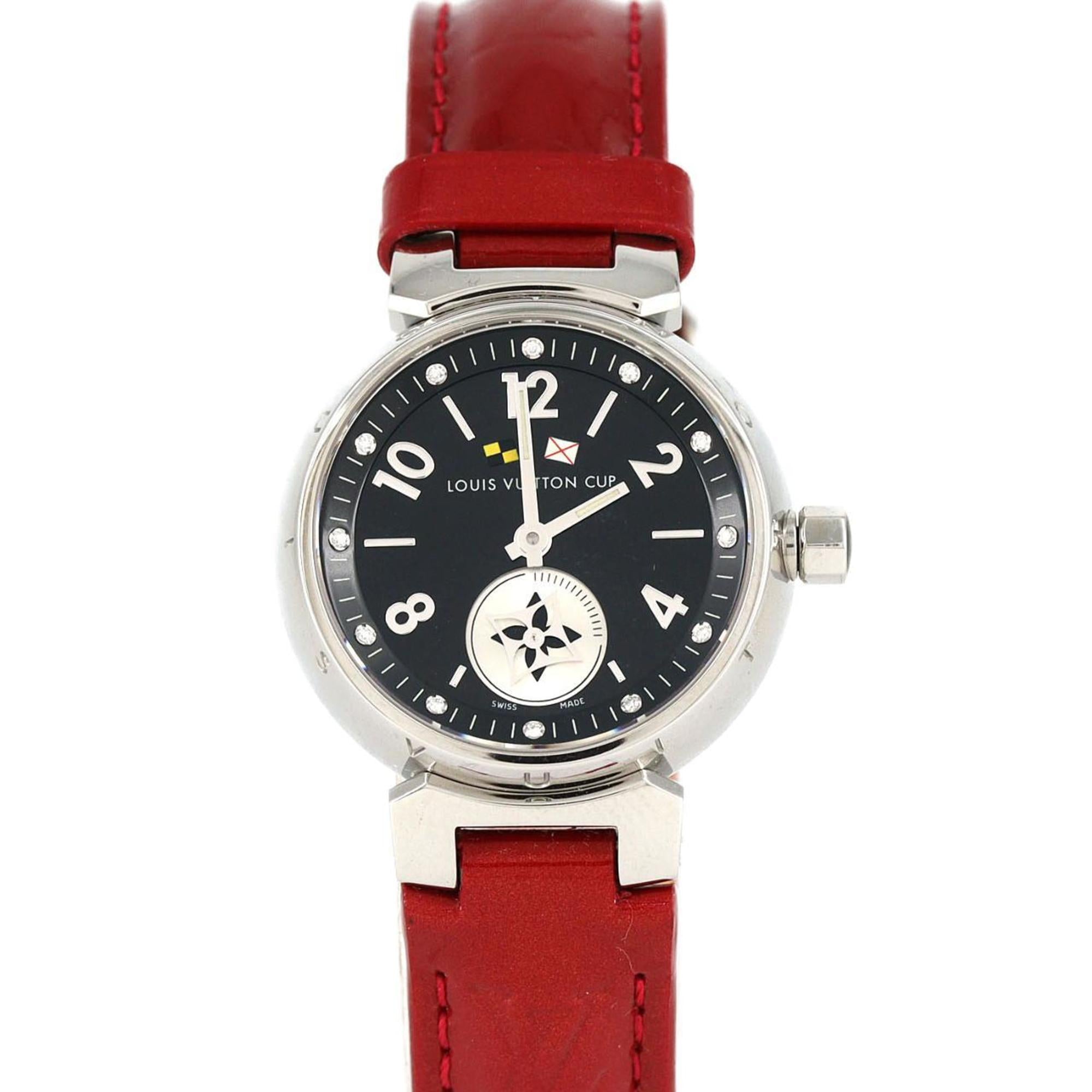 2000_b34799b5-37bc-42f2-a744-b39ad2683f7d.jpg Louis Vuitton Tambour Lovely Cup 12P Q12M1 Stainless Steel Quartz Watch - Image 1
