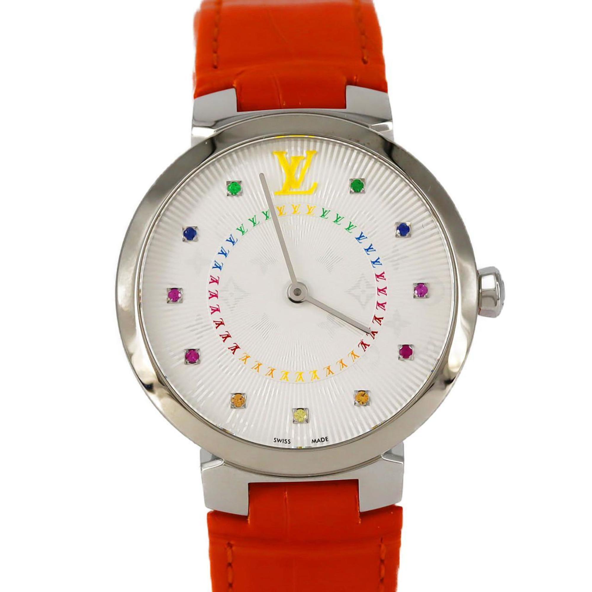 2000_b6ba2069-12c1-4c84-b4bb-1bd0b5dddc93.jpg Louis Vuitton Tambour Slim 11P QA159 Stainless Steel Quartz Watch - Image 1