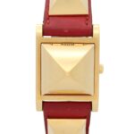 Hermes Medor gold-plated (GP) leather strap wo white ME1.201