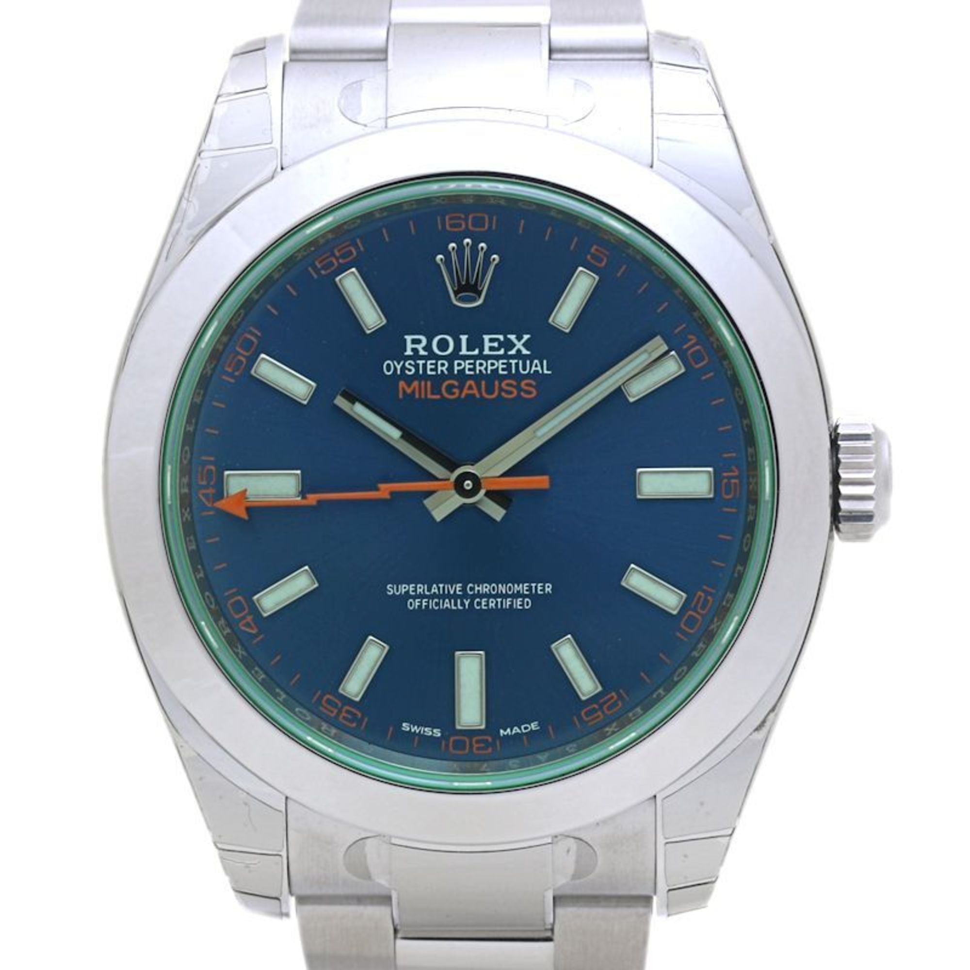 2000_b8fd8c27-cc21-45b9-8943-18406ad6d550.jpg ROLEX Milgauss Z Blue, Random Number 116400GV, Men's Stainless Steel Watch, 40132 - Image 1