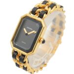 Chanel CHANEL PremiÃ¨re S Watch, Gold Plated (GP), Leather Strap, Women's, Black, H0001 - Image 2
