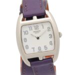 Hermes Cape Cod Tonneau Double Tour Watch, Stainless Steel, Leather Strap, Women's, White (CT1.210)
