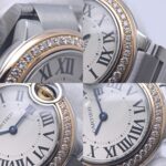 CARTIER Cartier Ballon Bleu SM Bezel Diamond WE902079 Women's Watch K18PGxSS 40308 - Image 8