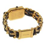 Chanel CHANEL Premiere S Watch H0001 Gold-plated x Leather Quartz Analog Display Black Dial Ladies - Image 4