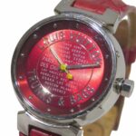 Louis Vuitton Tambour TRUNKS & BAGS wristwatch, total weight 34.8g, stainless steel, genuine leather strap, quartz movement, red dial, Q121N - Image 3
