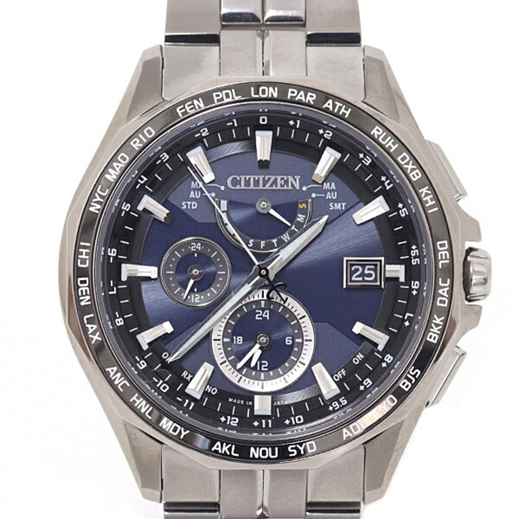 2000_bf4ca315-7960-4697-bfe3-e7a64a66f825.jpg CITIZEN Men's Watch Eco-Drive Radio-Controlled H820-T023096 SS Navy Dial - Image 1