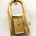 Hermes Kelly Watch, Gold Plated (GP), Leather Strap, Ladies' Champagne Color, KE1.201 - Image 6