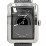 Chanel Wo Boyfriend Tweed Black Dial Quartz Stainless Steel Silver/Black H5317