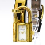 HERMES Kelly Watch Gold Plated Leather Quartz Ladies Watch - Image 2