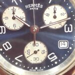 Hermes Clipper watch, total weight 102.4g, stainless steel, quartz movement, navy dial, CL1.910 - Image 4