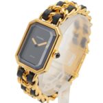 Chanel CHANEL PremiÃ¨re M Wristwatch, Gold Plated (GP), Leather Strap, Women's, Black, H0001 - Image 2