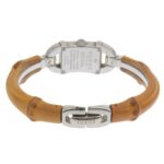 Gucci 6800L Stainless Steel and Bamboo Quartz Watch with Analog Display White Dial for Women - Image 5