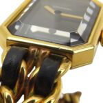 Chanel Premiere S Watch H0001 Gold Plated x Leather Black Quartz Analog Dial Ladies - Image 7