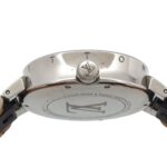 Louis Vuitton Tambour Moon Dual Time MM GMT QA108 Ladies' with 12 Diamond Lugs Black Diamonds Silver Quartz Movement. - Image 6