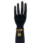 HERMES Vintage Kelly GP Leather Genuine Quartz Wrist Brown Gold 33095 - Image 2
