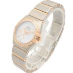 Omega Constellation Star Blue Diamond Bezel Watch, 18K Pink Gold (PG) Stainless Steel, Diamond, Ladies', White/White Mother-of-Pearl, 123.25.24.60.05.002 - Image 2