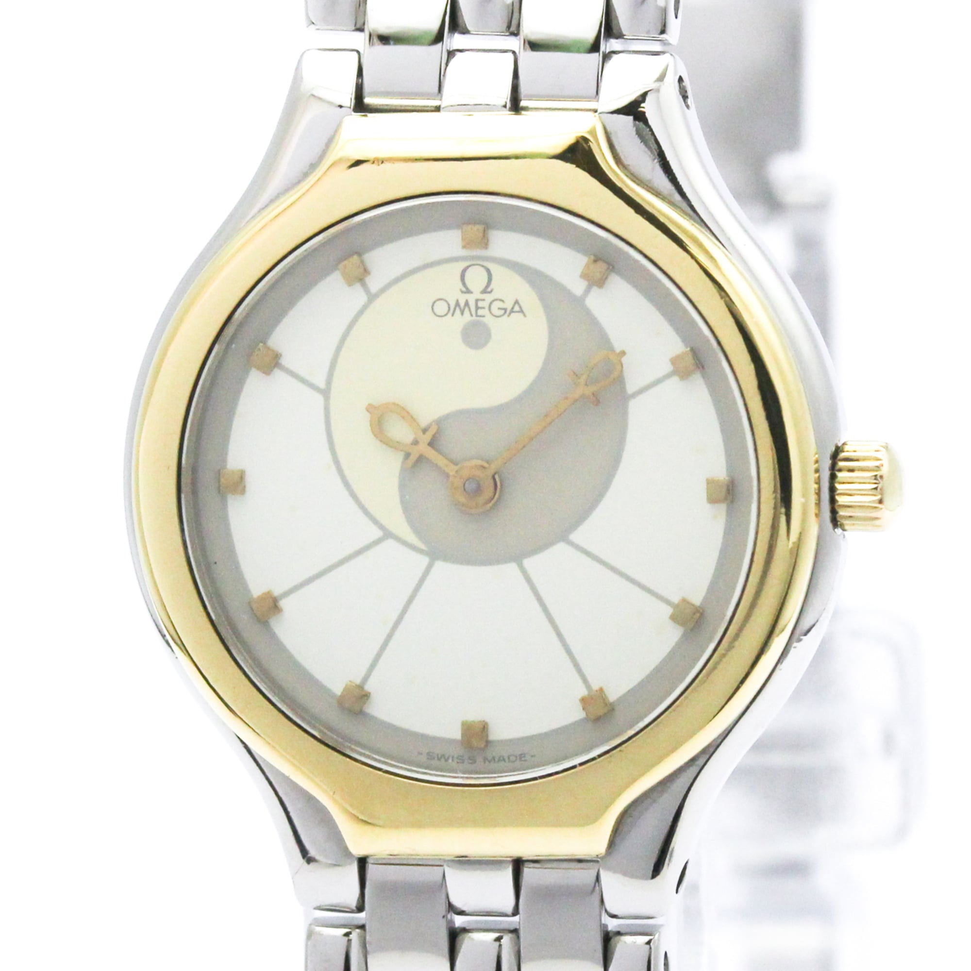 2000_c763fdea-dcfd-4fdd-adcc-b0fafaf183eb.jpg OMEGA De Ville Symbol K18 Gold Stainless Steel Ladies Watch 595.0101 - Image 1