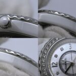 CHANEL J12 Diamond Bezel 8P H2572 Women's Watch White Ceramic x Stainless Steel 40445 - Image 7