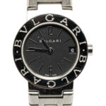 BVLGARI Watch BB23SS Quartz Black Dial Stainless Steel Women's