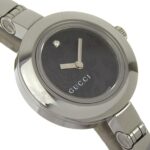 Gucci GUCCI Watch 105 Stainless Steel x Diamond Quartz Analog Display Black Dial Women's - Image 3