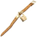 Hermes Kelly Gold Plated Leather Strap Ladies' Champagne Color KE1.201 - Image 3