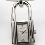 Hermes Kelly Stainless Steel Leather Strap Wo Silver Tone KE1.210 - Image 5