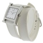 Hermes HERMES H Watch Wristwatch HH1.210 Stainless Steel x Leather 2005 Quartz Analog Display White Dial Ladies - Image 2
