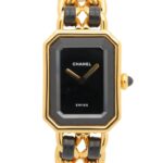 Chanel CHANEL PremiÃ¨re S Watch, Gold Plated (GP), Leather Strap, Women's, Black, H0001