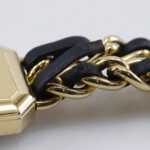 CHANEL Premiere S Watch H0001, Gold-Plated Leather Quartz Movement, Analog Display, Black Dial, Women's - Image 9