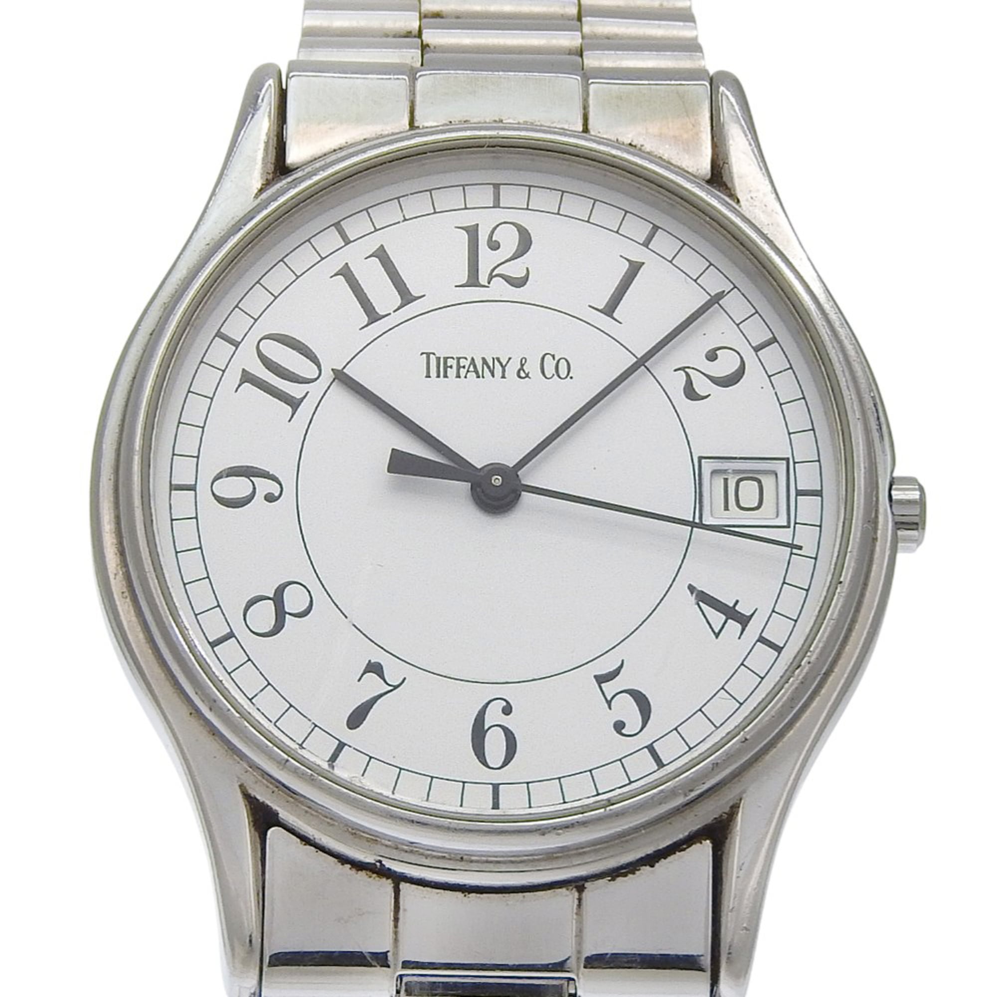 2000_ce333a8a-ca59-4380-8171-34cb53a773ef.jpg Tiffany & Co. Classic Watch, Stainless Steel, Quartz, Analog, White Dial, Unisex - Image 1