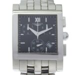 Longines DolceVita watch L5.668.4, stainless steel, quartz, analog, black dial, men's.