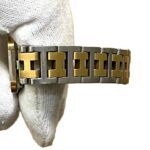 Hermes CroisiÃ¨re watch, total weight 37.7g, stainless steel, quartz movement, gold dial, CR1.240 battery. - Image 8