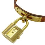 Hermes HERMES Wo Brand Kelly Quartz QZ GP Leather KE1.201 Gold Brown â—‹Y - Image 2
